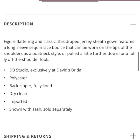 Off the Shoulder Long Sleeve Lace Draped Gown ❤️ - Picture 6 of 8